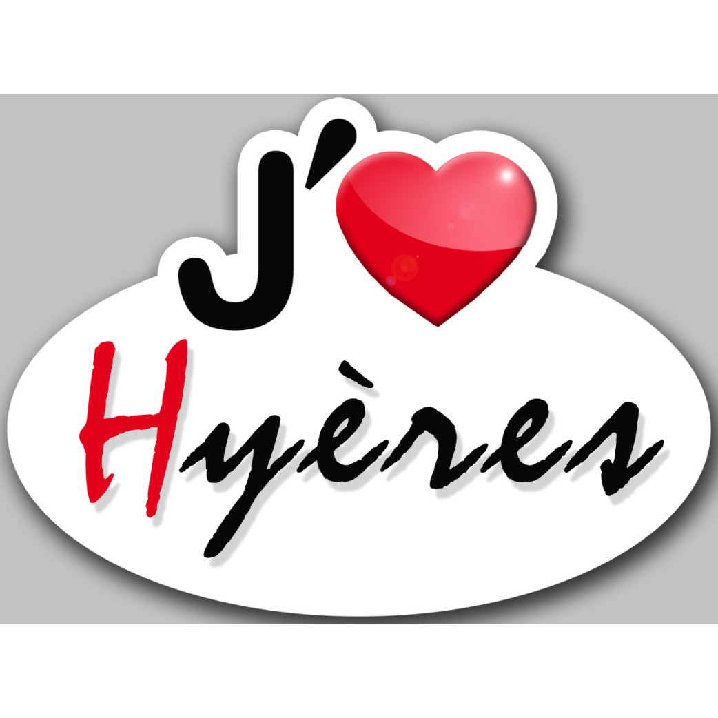 j'aime Hyères - 5x3.7cm - Sticker/autocollant