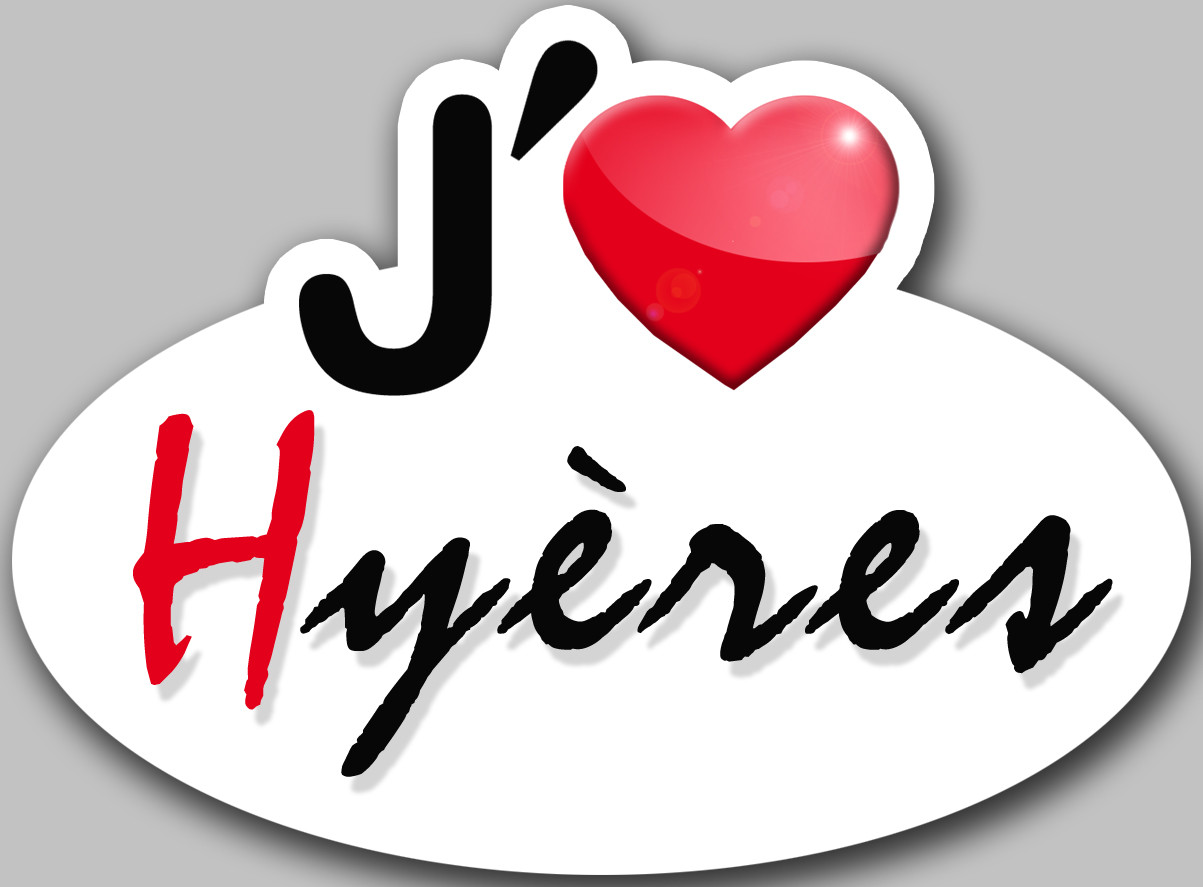 j'aime Hyères - 15x11cm - Sticker/autocollant