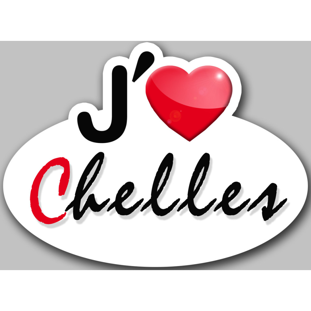 j'aime Chelles - 5x3.7cm - Sticker/autocollant