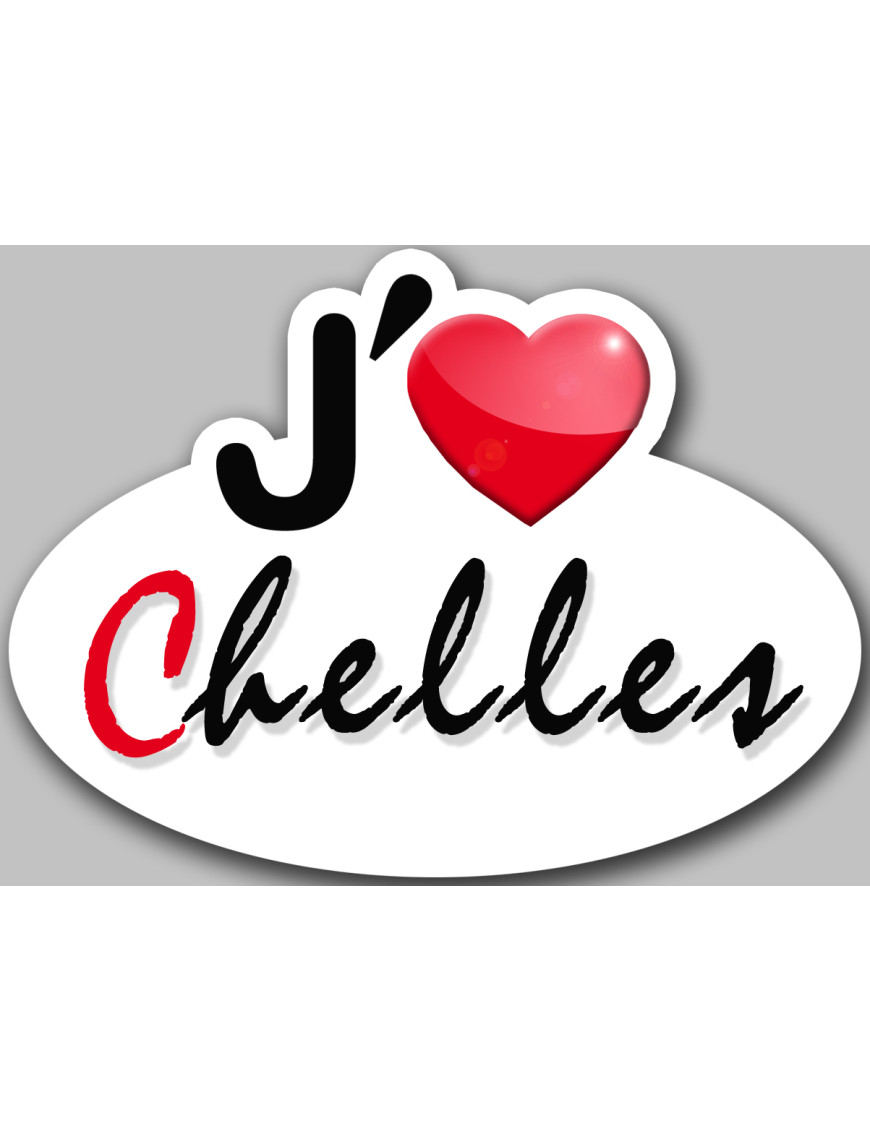 j'aime Chelles - 5x3.7cm - Sticker/autocollant