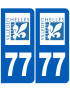 immatriculation Chelles 77 - Sticker/autocollant