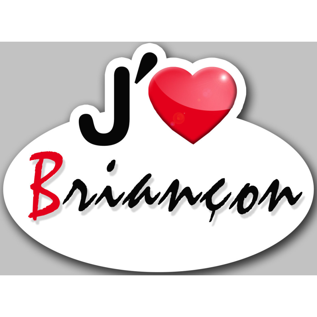 j'aime Briançon - 5x3.7cm - Sticker/autocollant
