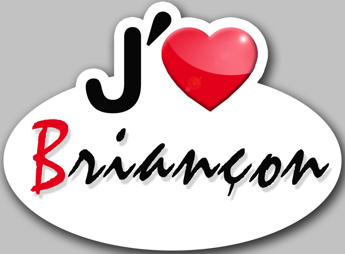 j'aime Briançon - 5x3.7cm - Sticker/autocollant