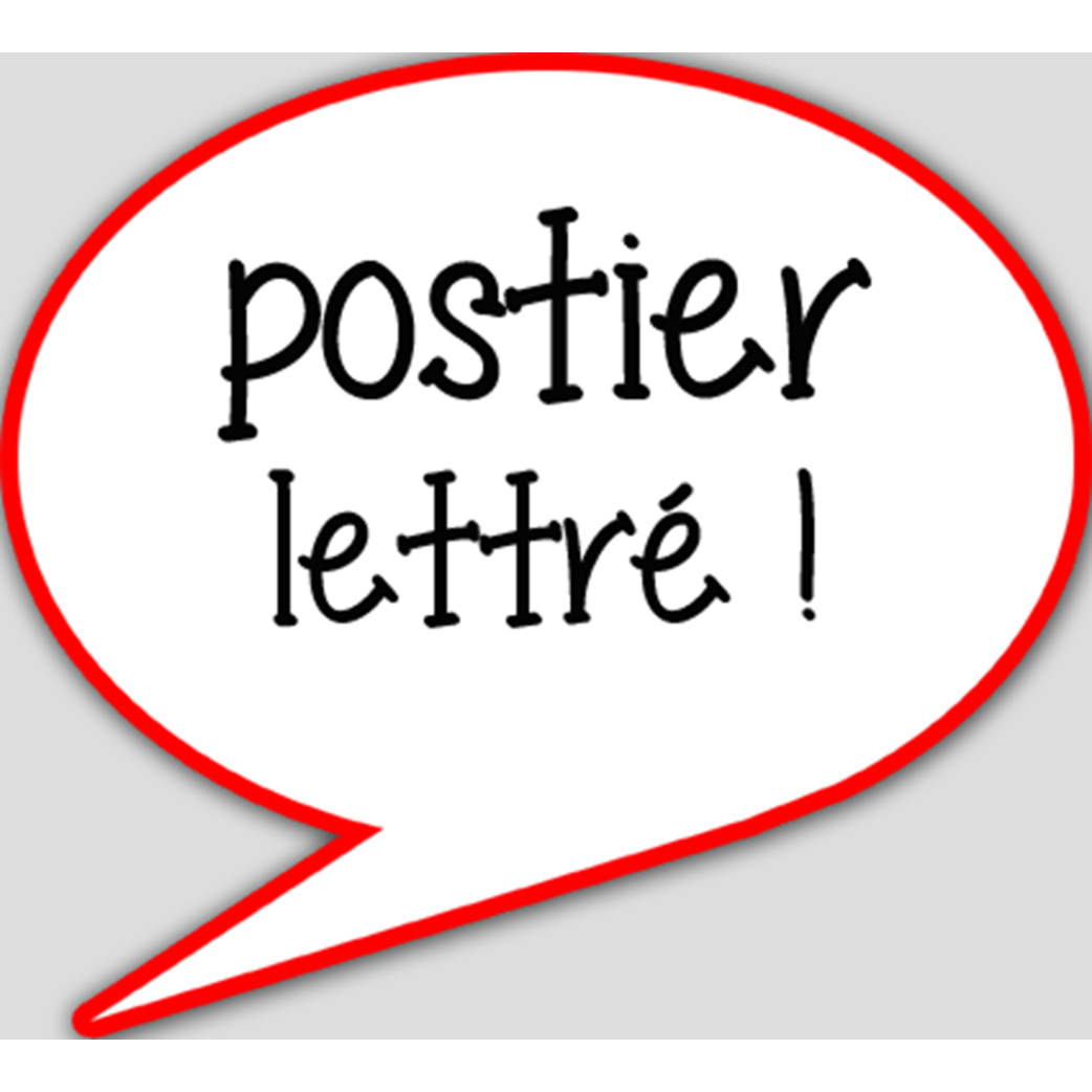 Postier lettré (10x9cm) - sticker/autocollant