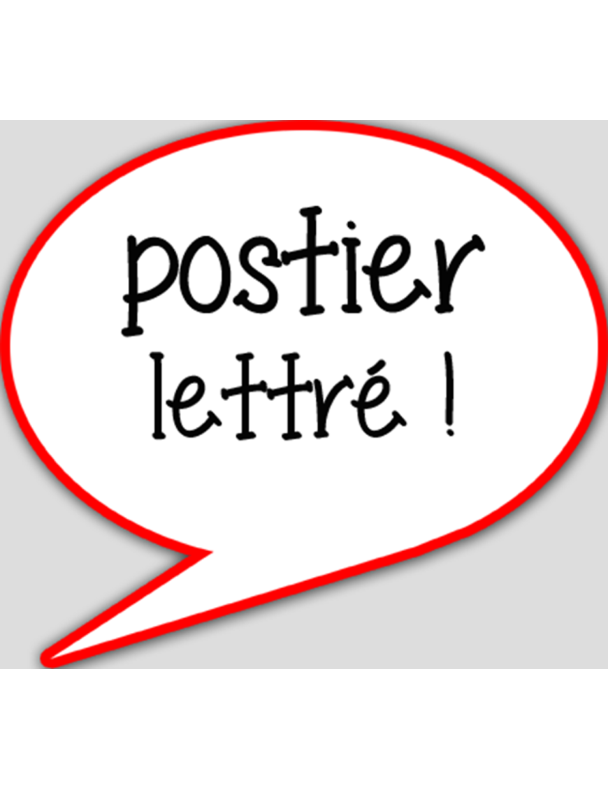Postier lettré (10x9cm) - sticker/autocollant