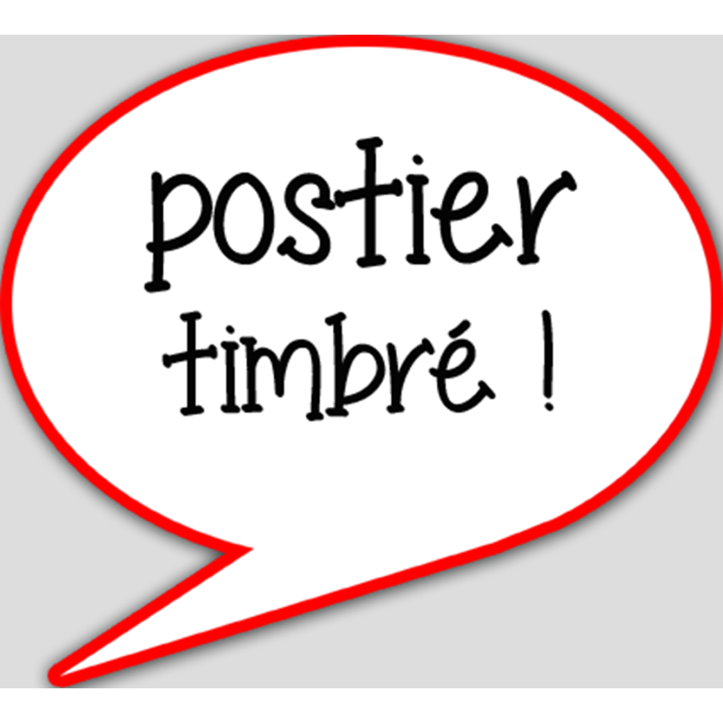 Postier timbré (15x13.5cm) - sticker/autocollant
