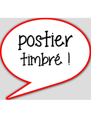 Postier timbré (15x13.5cm) - sticker/autocollant