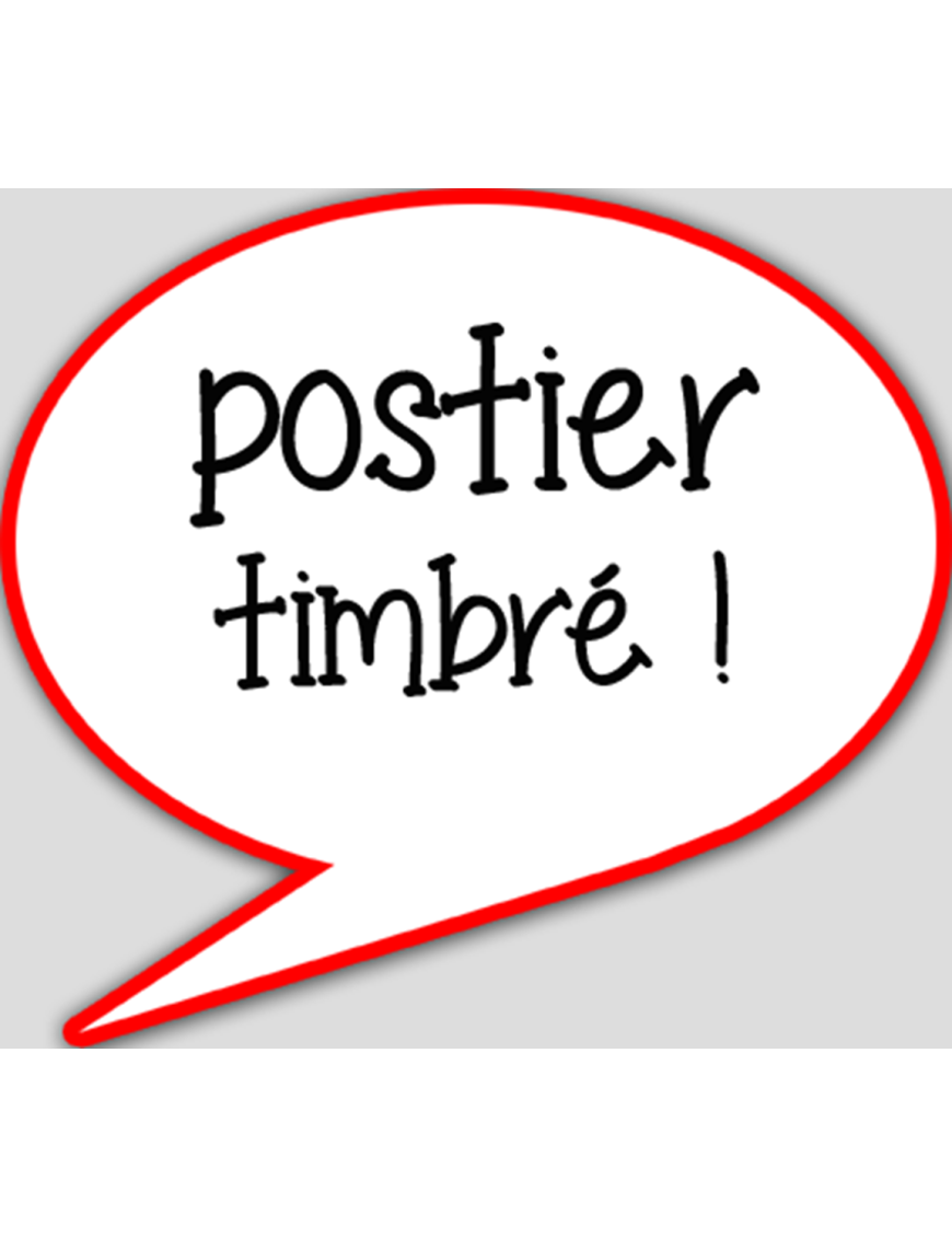 Postier timbré (15x13.5cm) - sticker/autocollant