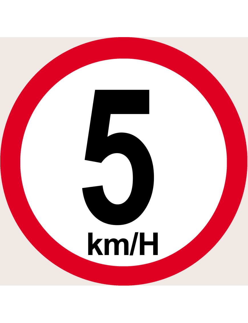Disque de vitesse 5km/h rouge (20cm) - Sticker/autocollant