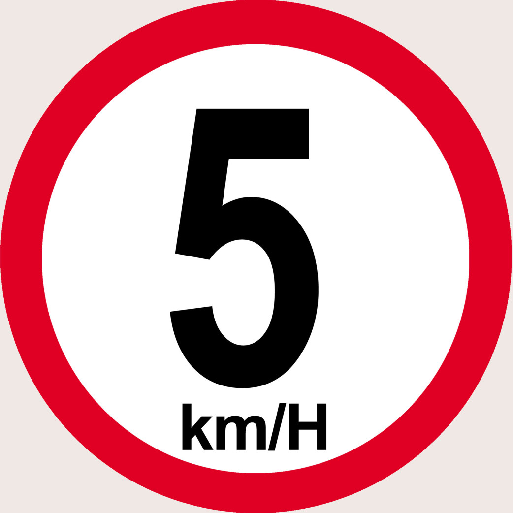 Disque de vitesse 5km/h rouge (15cm) - Sticker/autocollant
