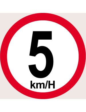 Disque de vitesse 5km/h rouge (15cm) - Sticker/autocollant
