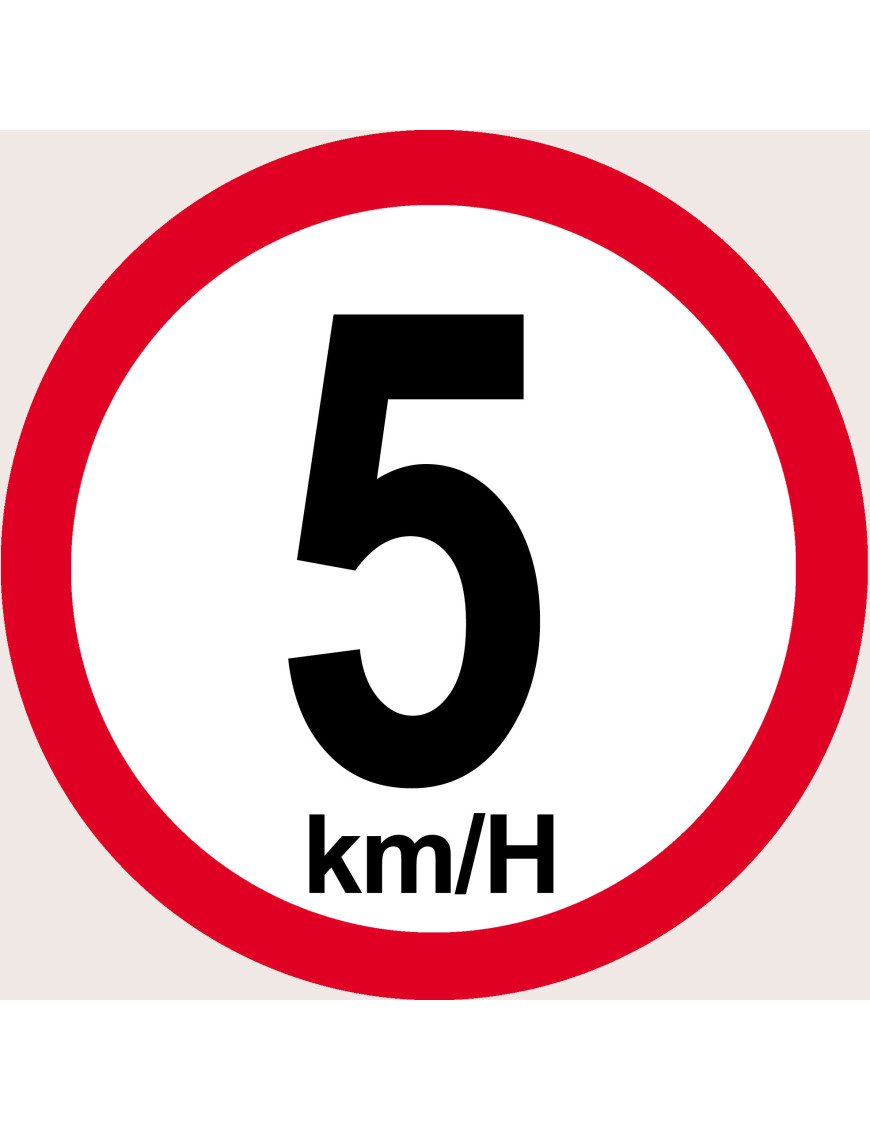 Disque de vitesse 5km/h rouge (15cm) - Sticker/autocollant