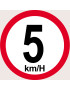 Disque de vitesse 5km/h rouge (15cm) - Sticker/autocollant