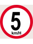 Disque de vitesse 5km/h rouge (10cm) - Sticker/autocollant