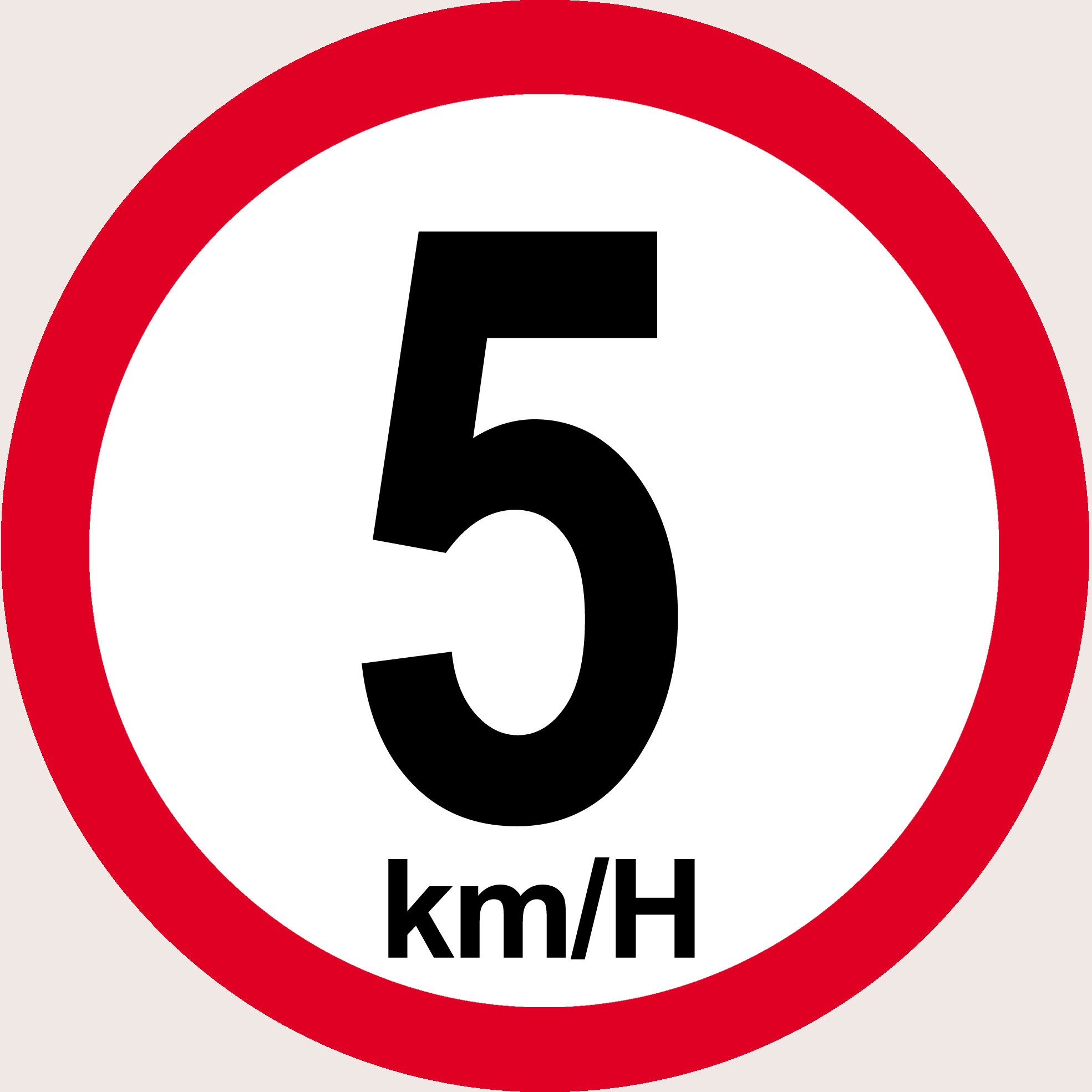 Disque de vitesse 5km/h rouge (10cm) - Sticker/autocollant