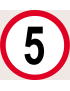 Disque de vitesse 5Km/H bord rouge - 10cm - Sticker/autocollant