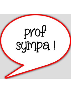 Prof sympa (10x9cm) - sticker/autocollant