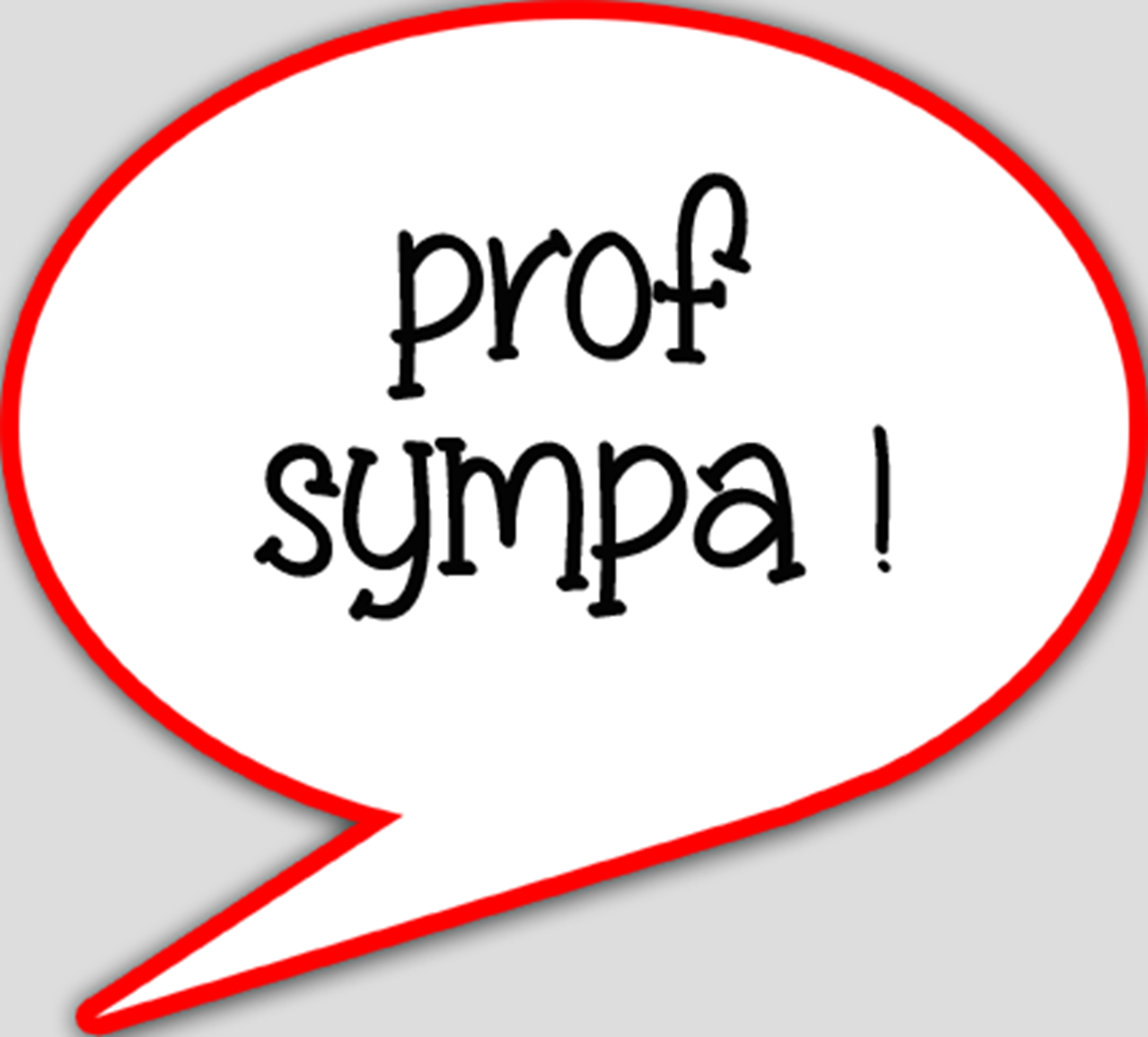 Prof sympa (10x9cm) - sticker/autocollant