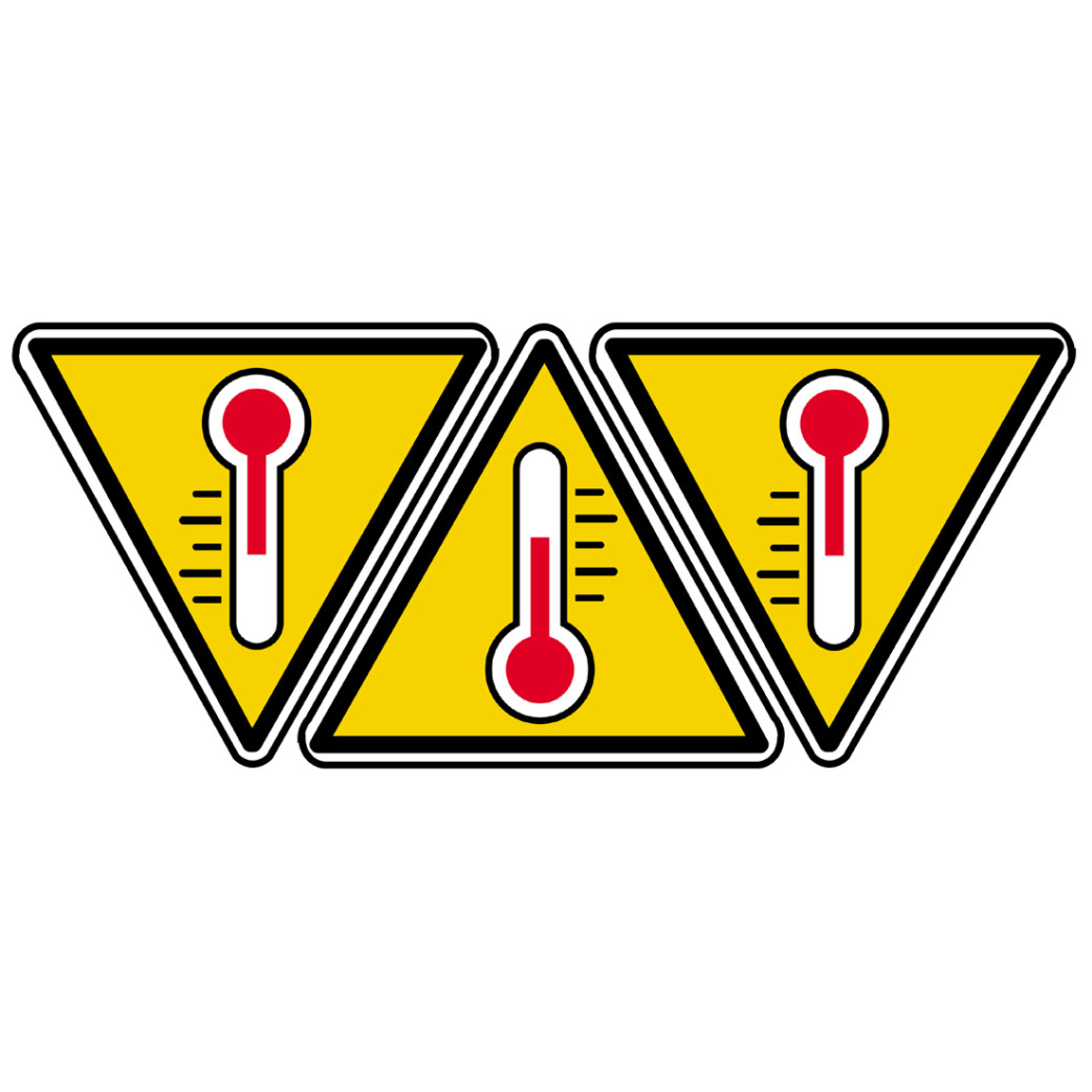 Sensible à la température (3fois 10x9cm) - Sticker/autocollant
