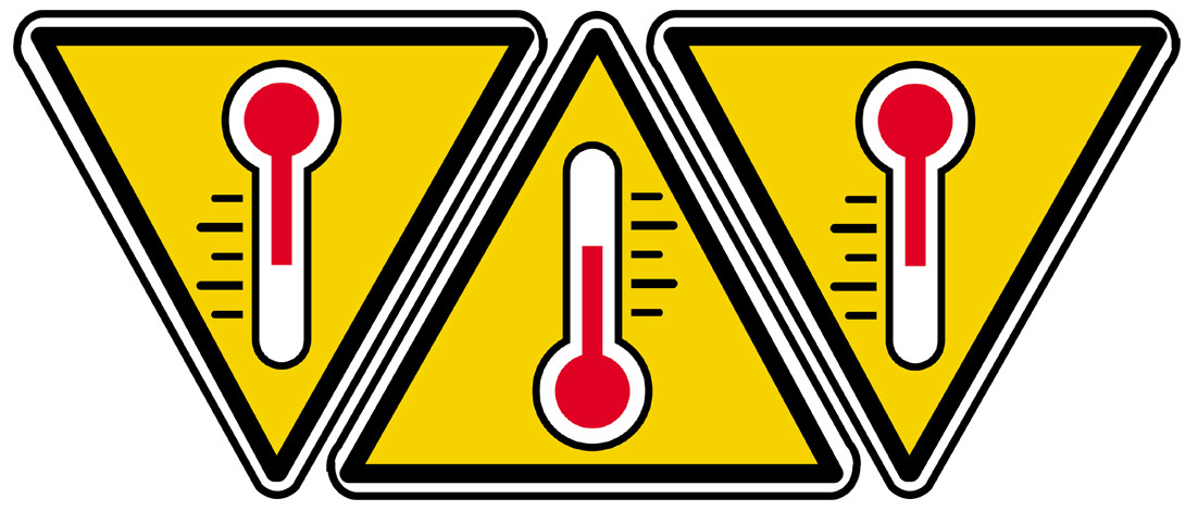 Sensible à la température (3fois 10x9cm) - Sticker/autocollant