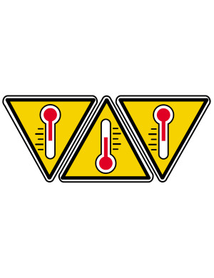 Sensible à la température (3fois 5x4.5cm) - Sticker/autocollant
