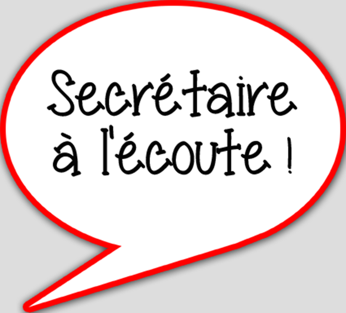 Secrétaire à l'écoute (10x9cm) - sticker/autocollant