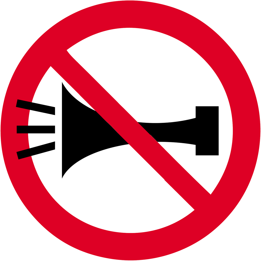 Klaxon interdit - 15cm - Sticker/autocollant