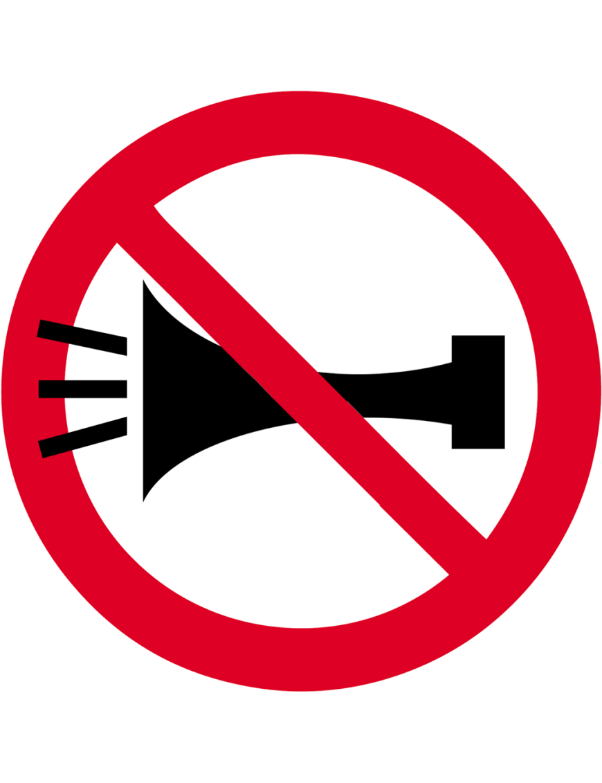 Klaxon interdit - 15cm - Sticker/autocollant