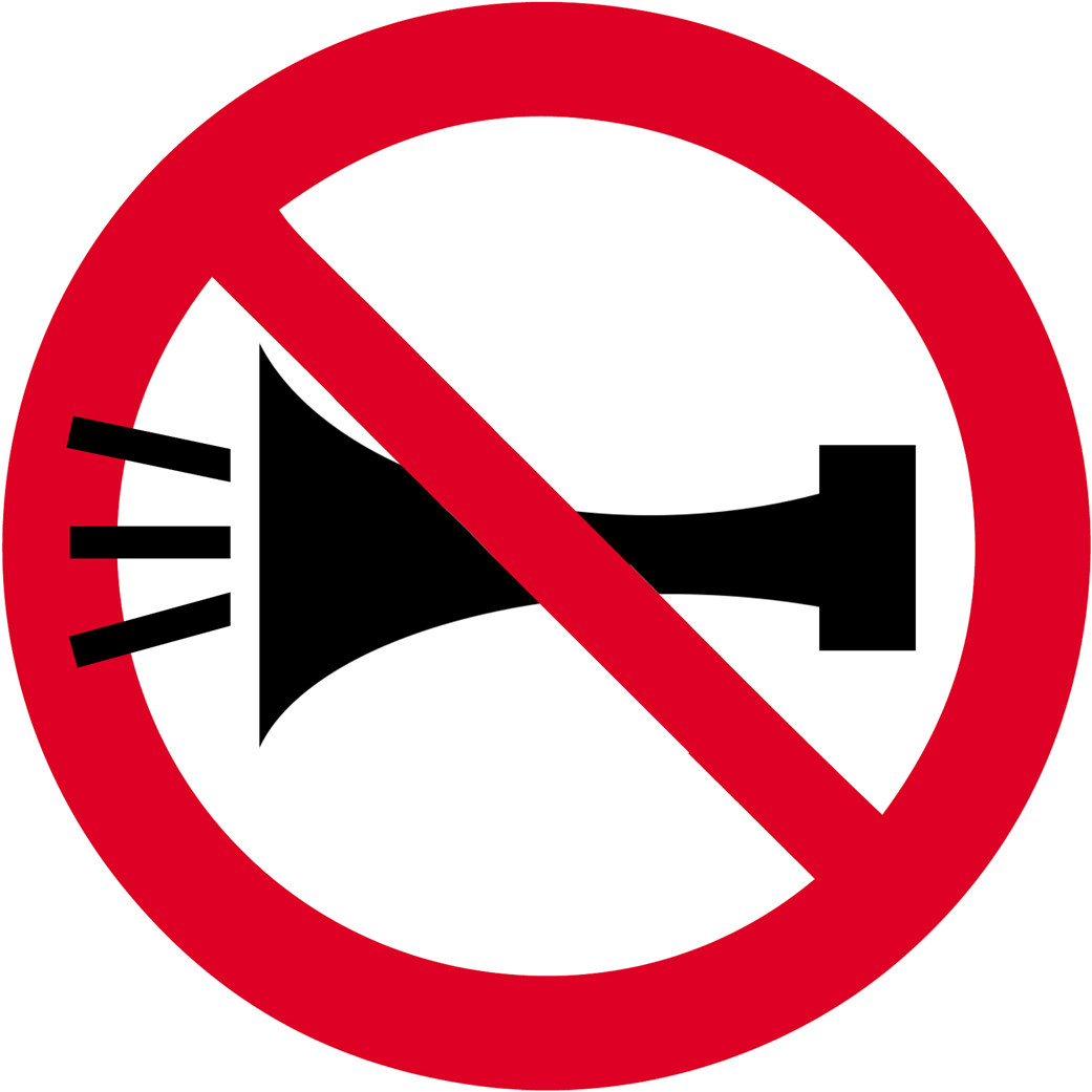 Klaxon interdit - 15cm - Sticker/autocollant