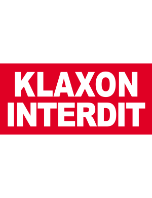 Klaxon interdit - 15x7cm - Sticker/autocollant