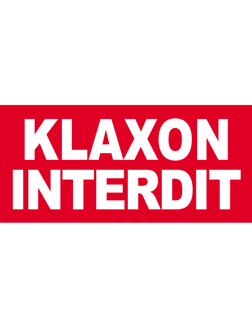 Klaxon interdit - 15x7cm - Sticker/autocollant