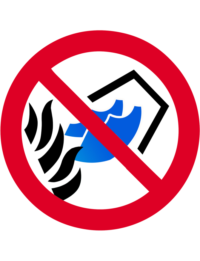 Ne pas éteindre avec de l'eau (15cm) - Sticker/autocollant
