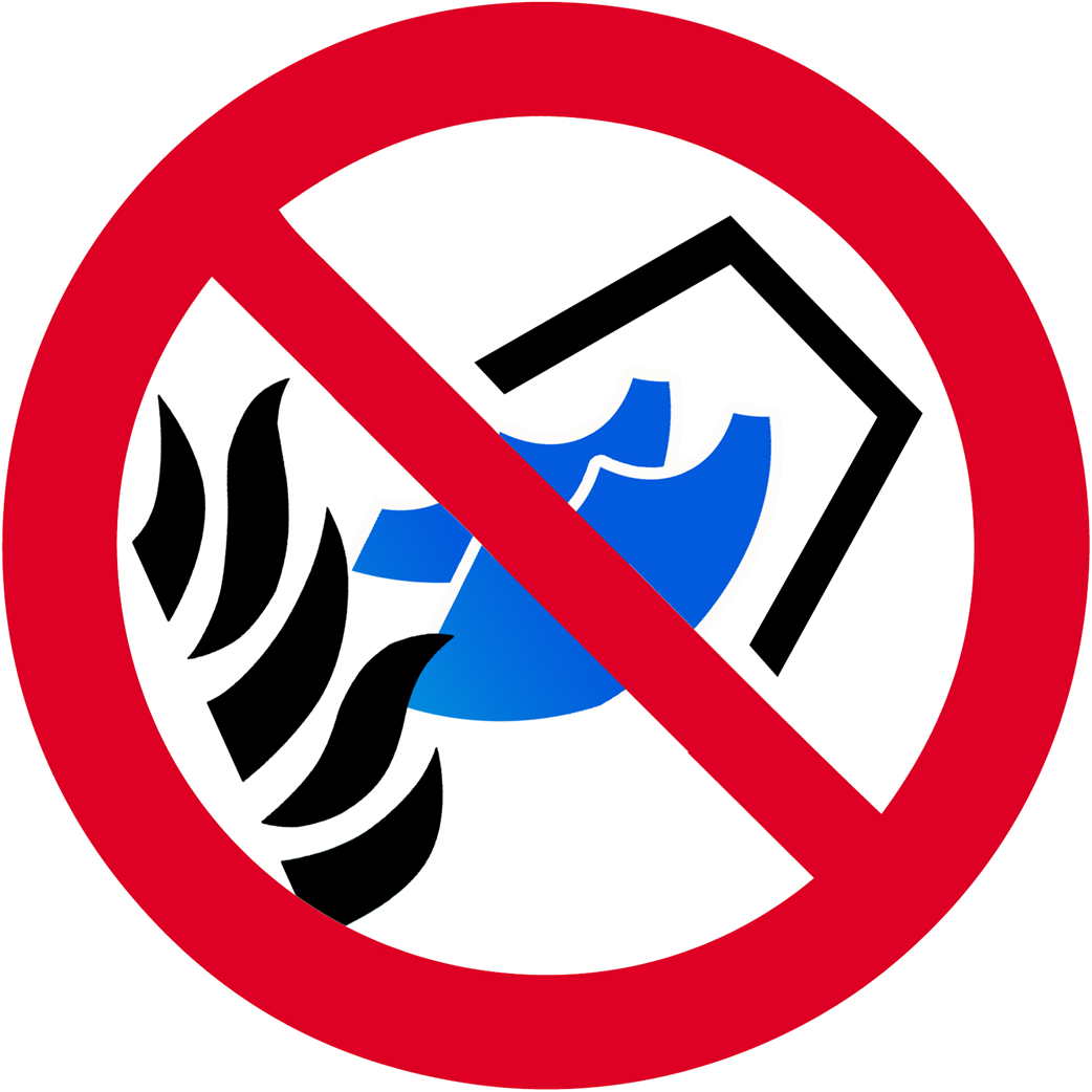 Ne pas éteindre avec de l'eau (10cm) - Sticker/autocollant