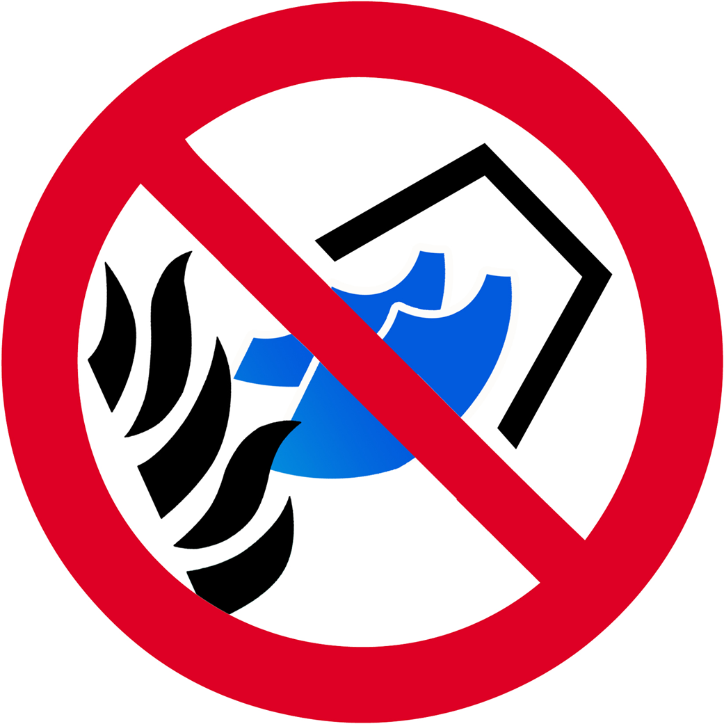 Ne pas éteindre avec de l'eau (5cm) - Sticker/autocollant