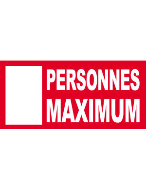 Personnes maximum à noter - 10X4.5cm - Sticker/autocollant