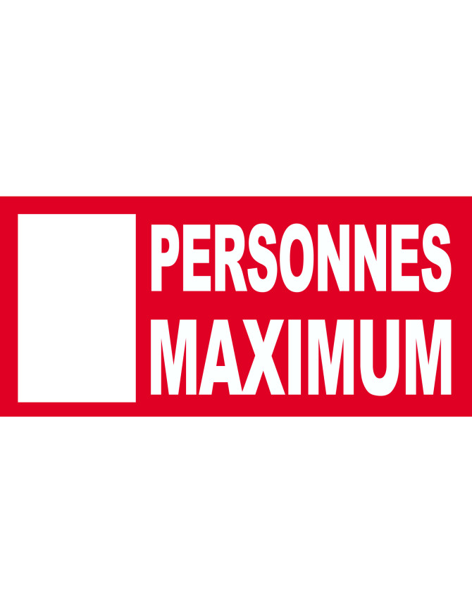Personnes maximum à noter - 10X4.5cm - Sticker/autocollant