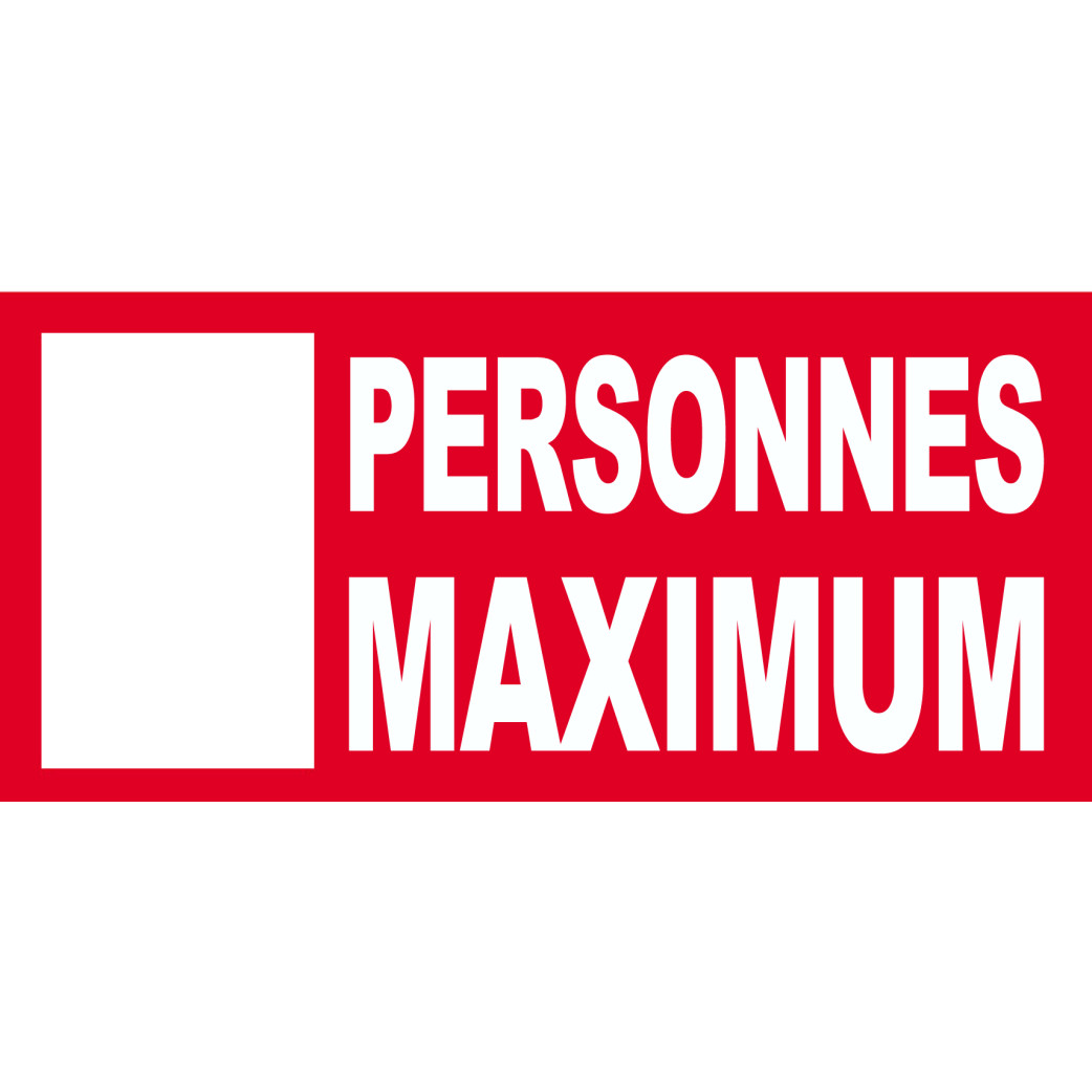 Personnes maximum à noter - 30X14cm - Sticker/autocollant