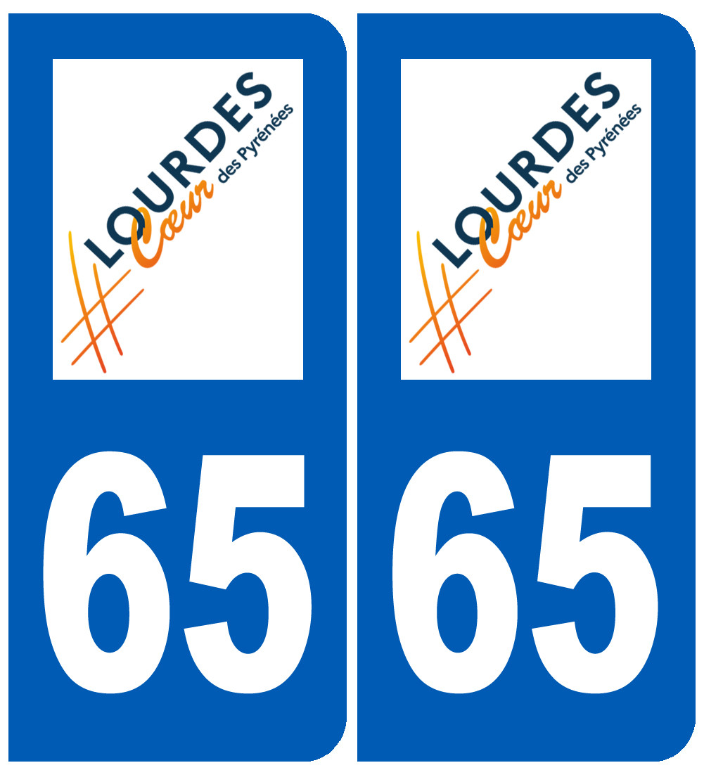 immatriculation Lourdes 65 - Sticker/autocollant