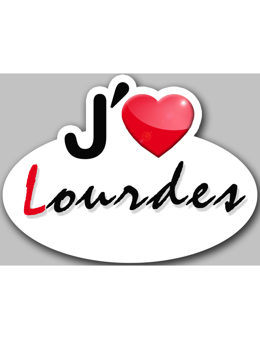 j'aime Lourdes - 5x3.7cm - Sticker/autocollant