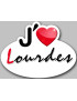 j'aime Lourdes - 5x3.7cm - Sticker/autocollant