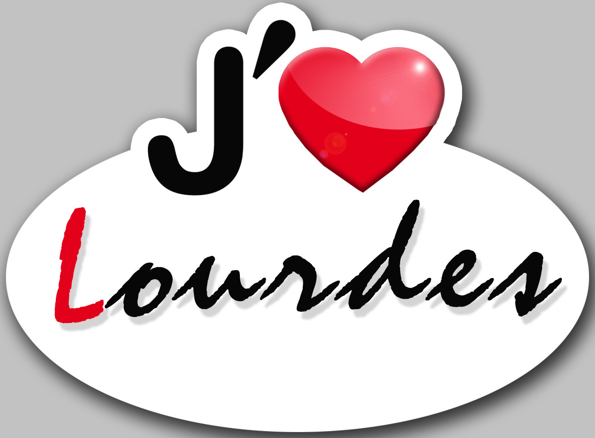 j'aime Lourdes - 15x11cm - Sticker/autocollant