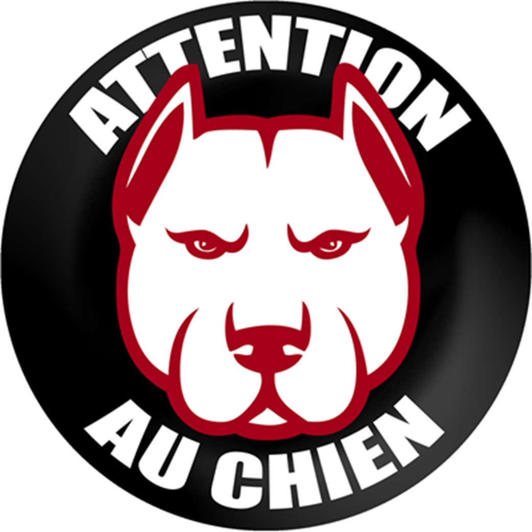 Attention au chien (9cm) - Sticker/autocollant