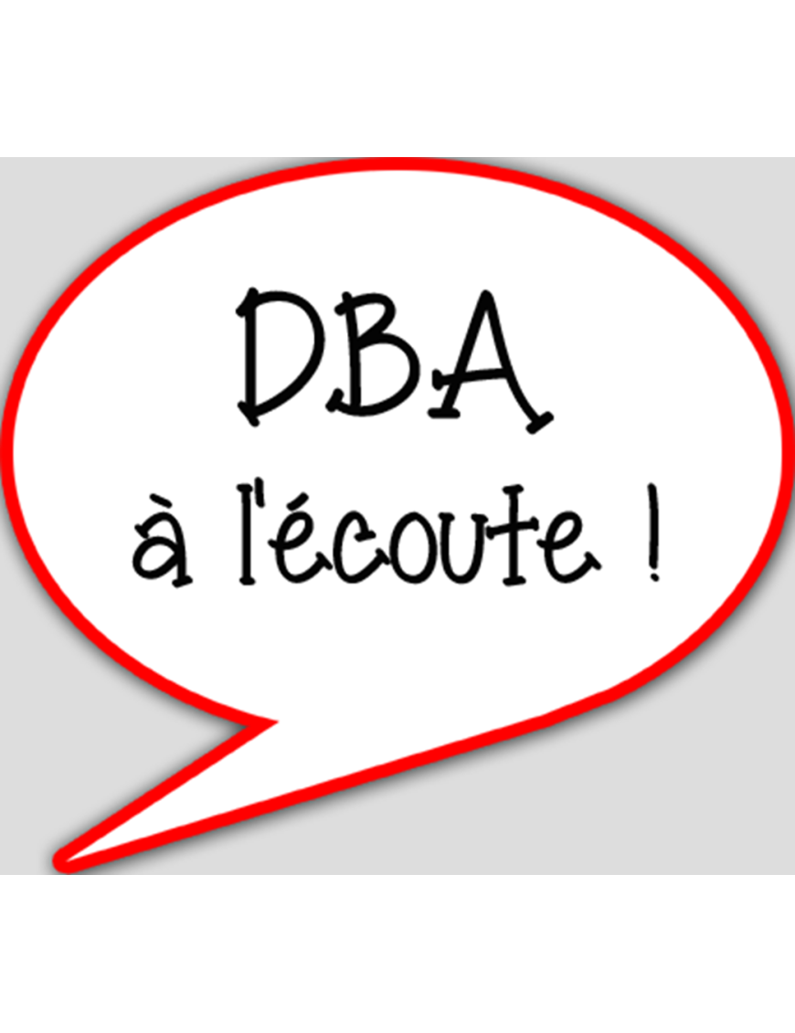 DBA à l'écoute - 15x13.5cm - sticker/autocollant