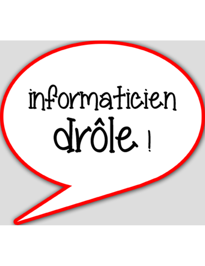 informaticien drôle - 15x13.5cm - sticker/autocollant
