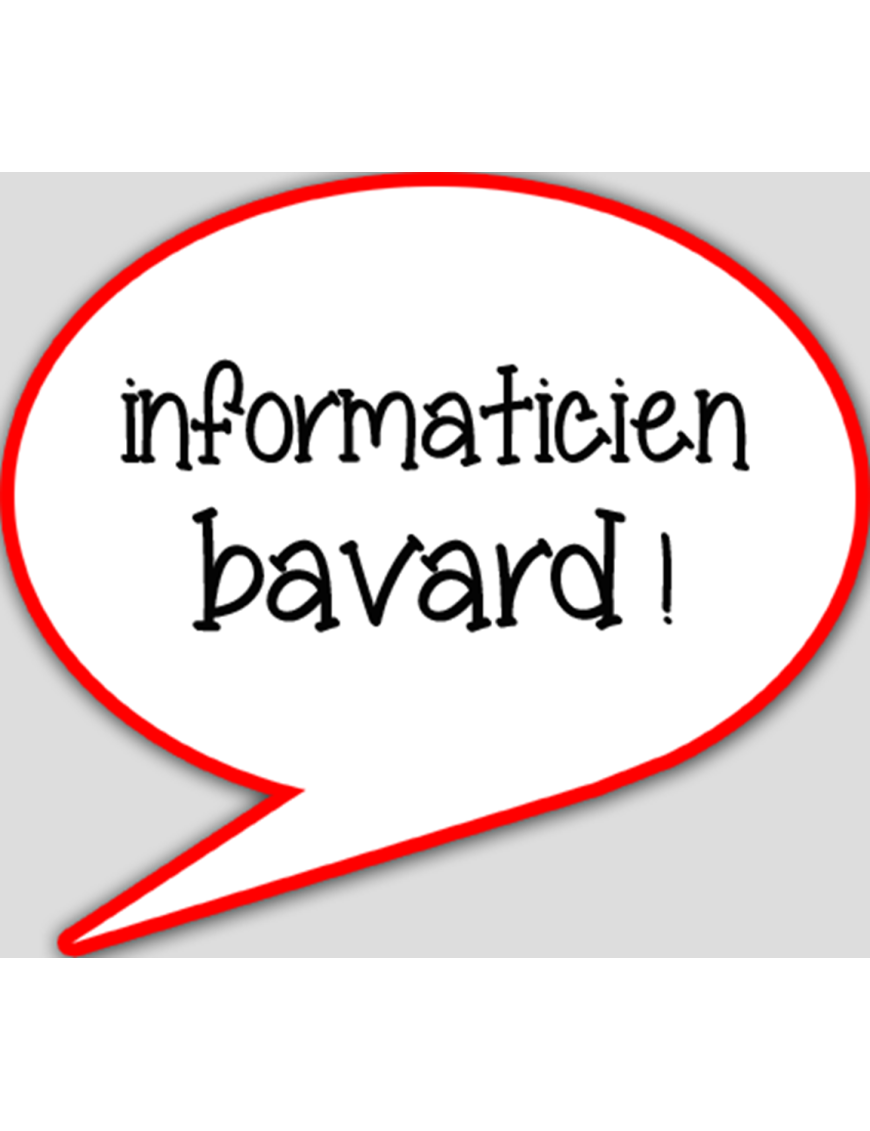 informaticien bavard - 10x9cm - sticker/autocollant
