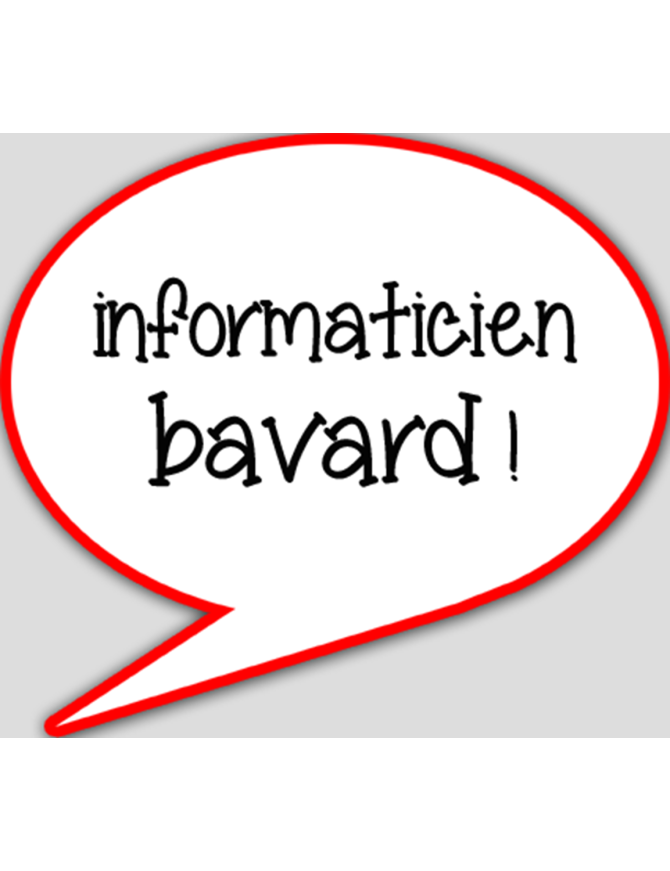 informaticien bavard - 10x9cm - sticker/autocollant