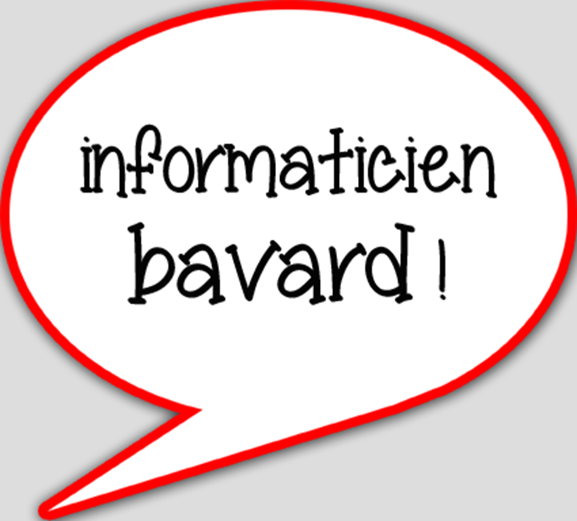 Informaticien bavard (10x9cm) - sticker/autocollant