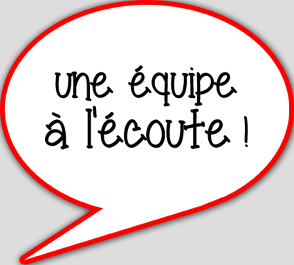 Une équipe à l'écoute (15x13.5cm) - sticker/autocollant