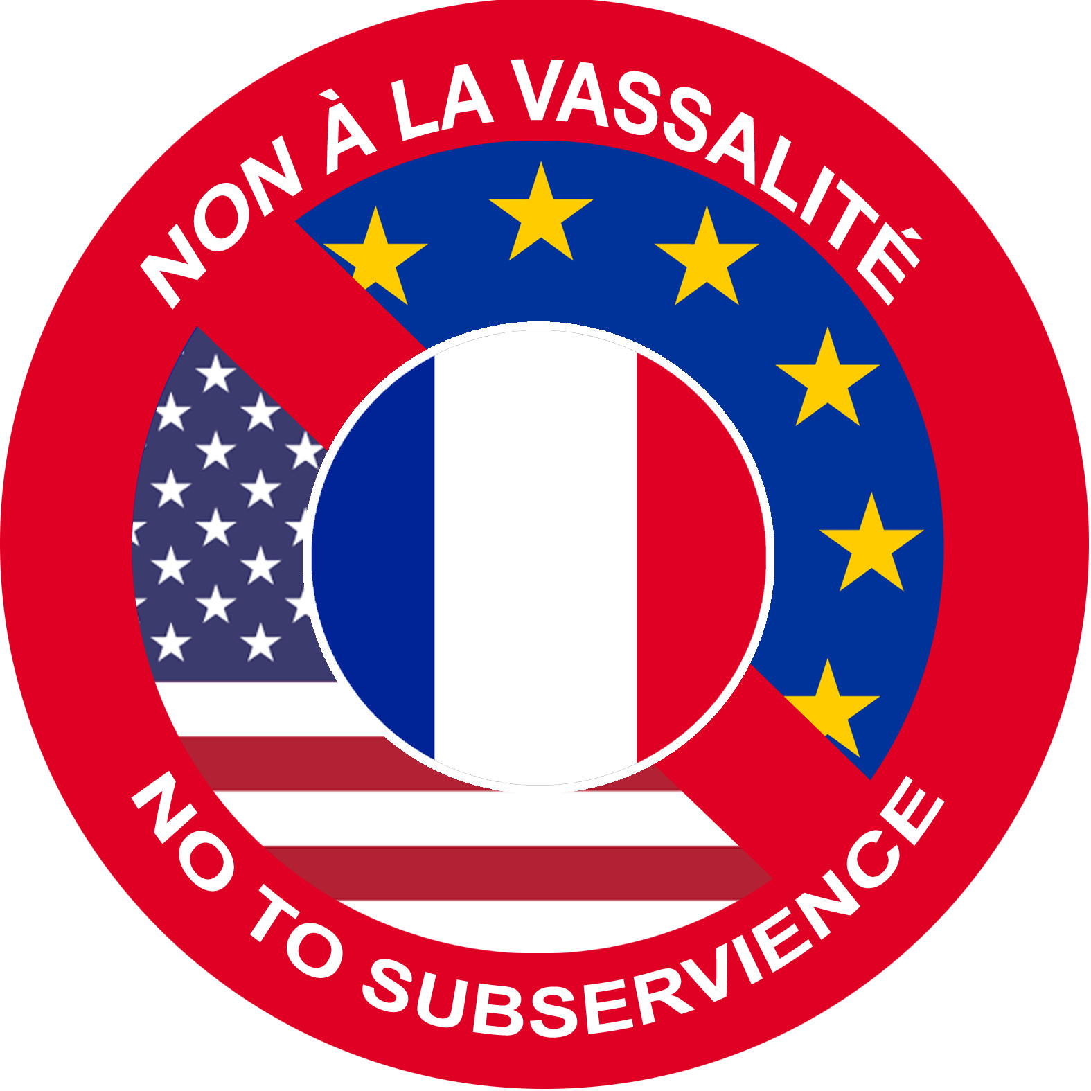 Non à la vassalité de la France - 20x20cm - Sticker/autocollant
