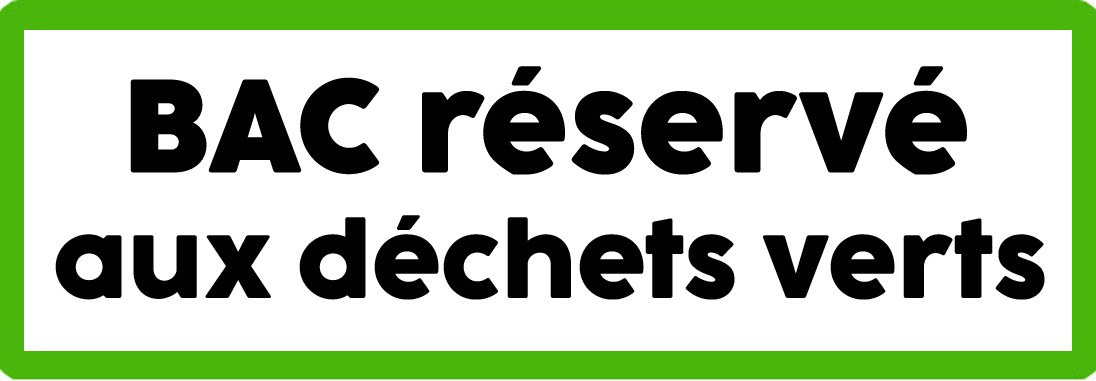 Bac réservé déchets verts - 15x5cm - Sticker/autocollant